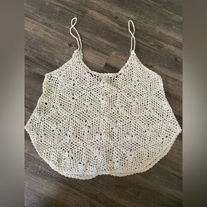 Women’s medium Forever 21 crochet button down tank